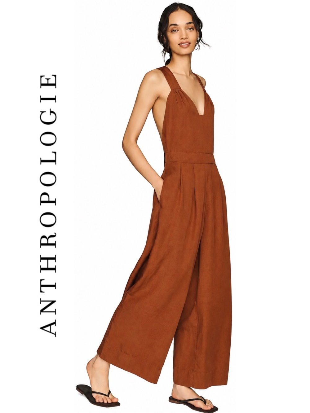 Anthropologie Cutout Apron Jumpsuit